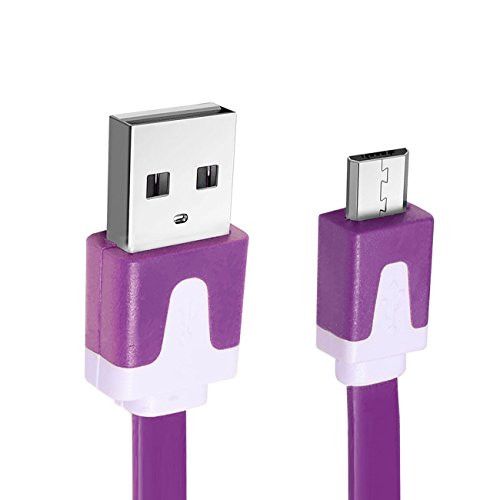 Micro USB charging cable, Android phone Fast charger cord with Extra Long length for Samsung Galaxy S7 Edge/S7/S6 Edge/S6, Note 5/4/2, HTC, LG G4, BlackBerry, Motorola, Sony (Purple)