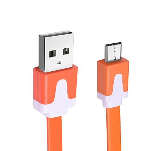 Micro USB charging cable, Android phone Fast charger cord with Extra Long length for Samsung Galaxy S7 Edge/S7/S6 Edge/S6, Note 5/4/2, HTC, LG G4, BlackBerry, Motorola, Sony (Orange)