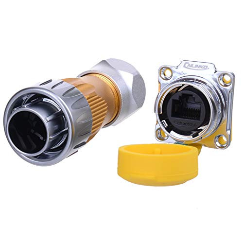 CNLINKO DH24 RJ45 Ethernet Metal Connector Panel Mount Plug and Socket Male Female Aviation Connectors Waterproof Circular Connector
