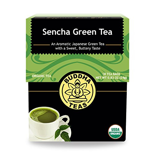 Organic Japanese Sencha Green Tea - Antioxidant Tea, Kosher, Contains Caffeine, GMO-Free - 18 Bleach Free Tea Bags