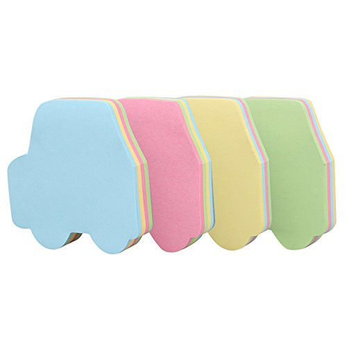 GTHER Car Shaped Sticky Notes, Self Stick Notes Self-Adhesive Car Sticky Note Cute Notepads Posted Writing Pads Stickers Paper (4 Pads, Car)
