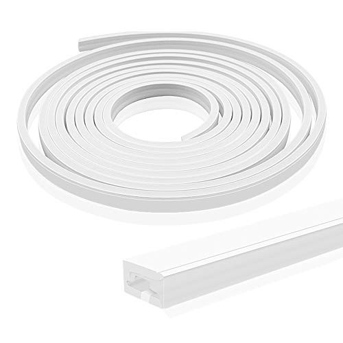 Newest 16.4FT/5M Silicone LED Channel System, 6x12mm DIY LED Neon Rope Light IP67 Waterproof for 8mm LED Strip Lights Installation, for Indoor Outdoor Ambient Decor