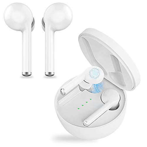 Bluetooth 5.0 True Wireless Earbuds with Charging Case,HD Stereo Sports in-Ear Headphone for Working Running IPX7 Waterproof Built-in Mic Wireless Earphone (White) Bluetooth 5.0 True Wireless Earbuds with Charging Case,HD Stereo Sports in-Ear Headphone for Working Running IPX7 Waterproof Built-in Mic Wireless Earphone (White)