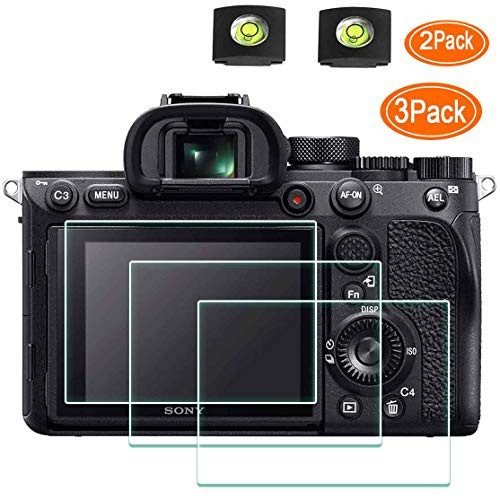 A7RIV Screen Protector Appliable for Sony Alpha A7R IV Digital Camera & Hot Shoe Cover,ULBTER 0.3mm 9H Hardness A7R4 Tempered Glass Saver Anti-Scrach Anti-Fingerprint Anti-Dust Anti-Bubble [3 Pack]