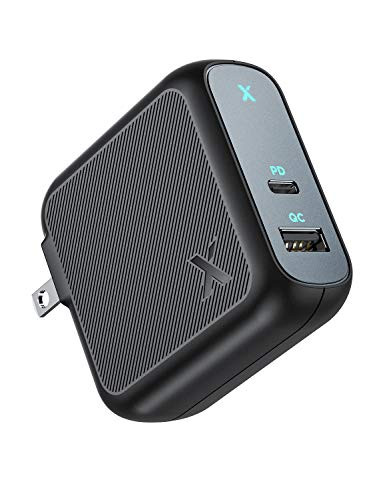 USB C Charger, Xcentz 36W PD Wall Charger with Foldable Plug, Type C Power Adapter with 18W Power Delivery & QC 3.0 for iPad Pro, iPhone 11/11 Pro/XS/Max/XR/X, Pixel 3/3XL, Galaxy, and More, Black