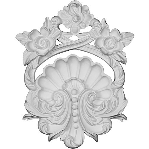 Ekena Millwork ONL08X09X01PE 8"W x 9 7/8"H x 1 1/4"P Pesaro Shell Center Onlay