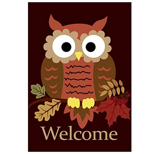 Morigins Welcome Fall Cute Owl Double Sided Seasonal Garden Flags Outdoors Garden Decorations 28x40 Inch