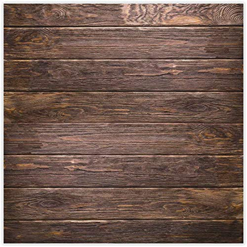 Allenjoy 8x8ft Fabric Brown Wood Backdrop Supplies for Newborn Photography Wrinkle Free Rustic Birthday Party Grunge Wooden Floor Baby Shower Still Life Product Background Studio Photo Booth Props