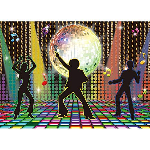 Allenjoy Disco Party Backdrop Shiny Disco Lights Ball 70s 80s 90s Dancers Crazy Birthday Dance Party Cake Table Banner Shining Neon Night Decorations 7x5ft Photography Background Photo Booth Props
