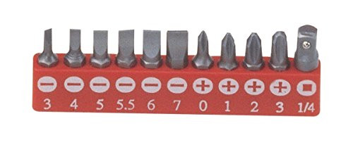 Genius Tools SB-111SP 11 Piece Slotted & Philips Screwdriver Bit Set
