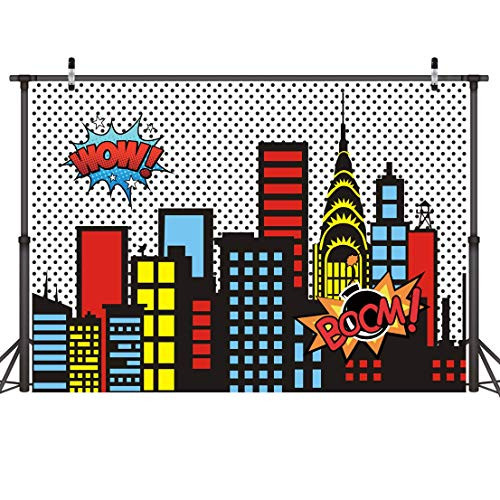 LYWYGG 8x6FT Super Hero backdrops for Photography Children Photography Backdrop Superhero Backdrops for Photographers Birthday Super City Background Studio Prop CP-230-0806 LYWYGG 8x6FT Super Hero backdrops for Photography Children Photography Backdrop Superhero Backdrops for Photographers Birthday Super City Background Studio Prop CP-230-0806