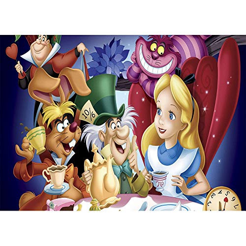 Alice in Wonderland Cartoon Backdrop 7x5ft Vinyl Photoraphy Background Tea Party Table Decor Princess Alice Photo Backdrop for One Year Old Birthday Party