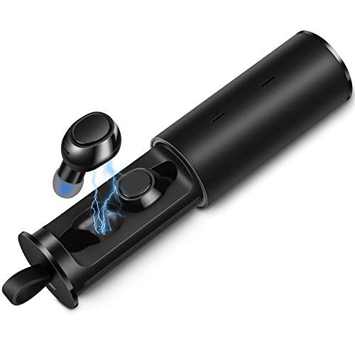 Wireless Earbuds, Bluetooth 5.0 Wireless Earbuds STRLLEY TWS19 Stereo Headphones in-Ear Buds Built-in Mic Headsets IPX5 Waterproof Premium Sound Earphones with Charging Case for Sports Running