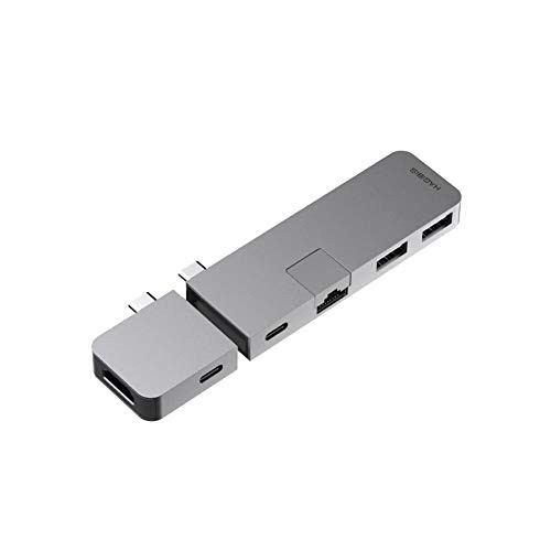 USB C Hub, Hagibis Modular USB Type-C Hub with 4K@60Hz HDMI, Magnetic Separated Hub for MacBook Air 2019/2018 MacBook Pro 2019/2018/2017 iPad Pro, Gigabit Ethernet, USB 3.0, 100W Power Delivery