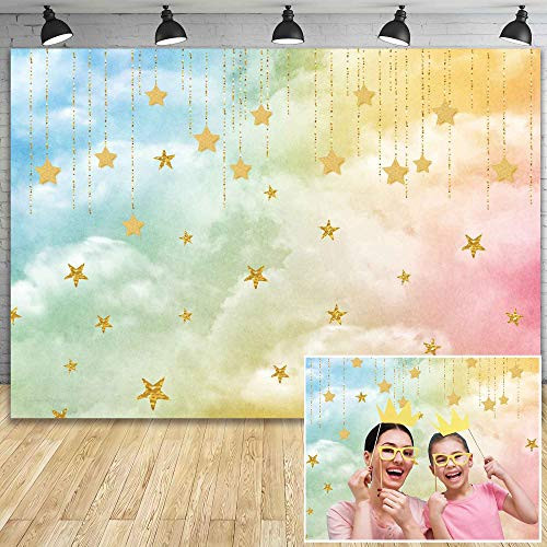 Demohome 7x5ft Durable Polyester Fabric Twinkle Twinkle Little Star Backdrop Watercolor Clouds Photography Background for Baby Shower Birthday Party Decorations Photo Booth Props Demohome 7x5ft Durable Polyester Fabric Twinkle Twinkle Little Star Backdrop Watercolor Clouds Photography Background for Baby Shower Birthday Party Decorations Photo Booth Props
