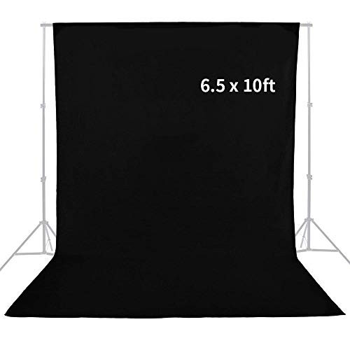 MOUNTDOG Photography Studio Muslin Backdrop Background 6.5x10 ft Black Screen for Video and Television (Stand NOT Included) MOUNTDOG Photography Studio Muslin Backdrop Background 6.5x10 ft Black Screen for Video and Television (Stand NOT Included)
