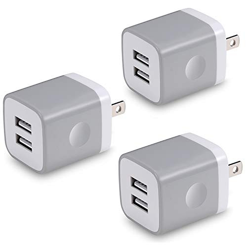 X-EDITION USB Wall Charger, 3-Pack 2.1A Dual Port USB Plug Power Adapter Charger Block Cube Compatible with iPhone 11/11 Pro/11 Pro Max/Xs/XR/X/8/7/6 Plus, Samsung, LG, Moto, Kindle, Android Phone