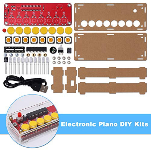 WHDTS 12-Song Electric Piano DIY Kits RGB LED Flashing Music Generator Creative Handmade DIY Electronic Organ Module Funny Kits for Electronics Soldering Practice Learning