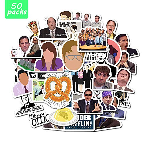 Nakimo The Office Merchandise Stickers 50 Pck The Computer Stickers The Office Stickers for Water Bottles, Micheal Scott, Funny Laptop Decals, Hydro Flask Stickers