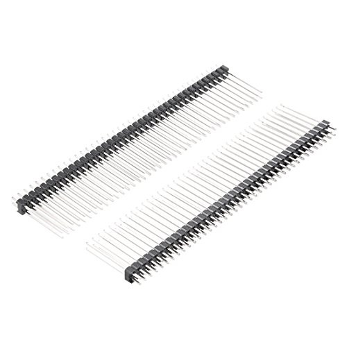 uxcell 5Pcs 2.54mm Pitch 40-Pin 25mm Long Double Row Straight Connector Pin Header Strip for Arduino Prototype Shield