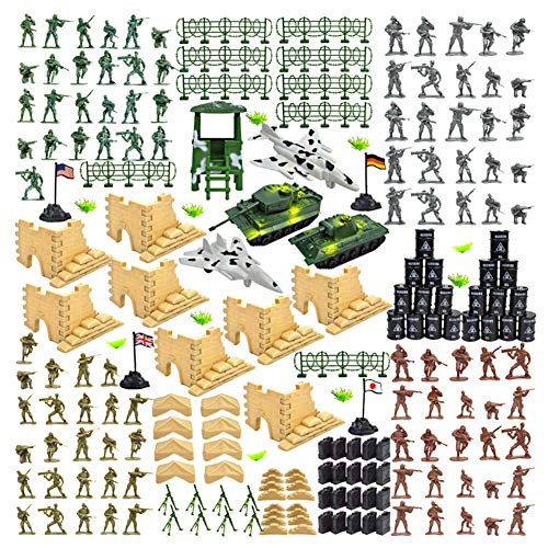 250 Piece Military Figures and Accessories, Army Men Action Figures Army Toys Set Military Toy Soldier Playset Toy Army Soldiers