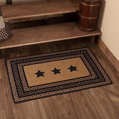 VHC Brands 9807 Classic Country Primitive Flooring-Farmhouse Jute Black Stenciled Stars Rug, 24 x 36, Starss VHC Brands 9807 Classic Country Primitive Flooring-Farmhouse Jute Black Stenciled Stars Rug, 24 x 36, Starss