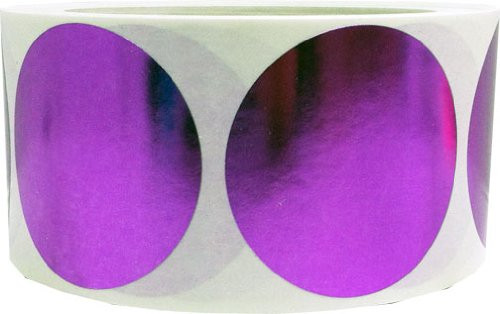 Metallic Purple Color Coding Labels for Organizing Inventory 2 Inch Round Circle Dots 500 Total Adhesive Stickers On A Roll