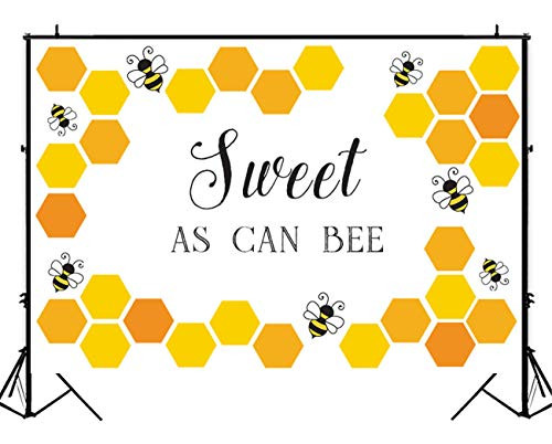 BackdropsOline Sweet As Can Bee Baby Shower Backdrop Honeycomb Bee-Day Newborn Birthday Party Decoration Banner Background Gender Reveal Backdrops 7x5ft BackdropsOline Sweet As Can Bee Baby Shower Backdrop Honeycomb Bee-Day Newborn Birthday Party Decoration Banner Background Gender Reveal Backdrops 7x5ft