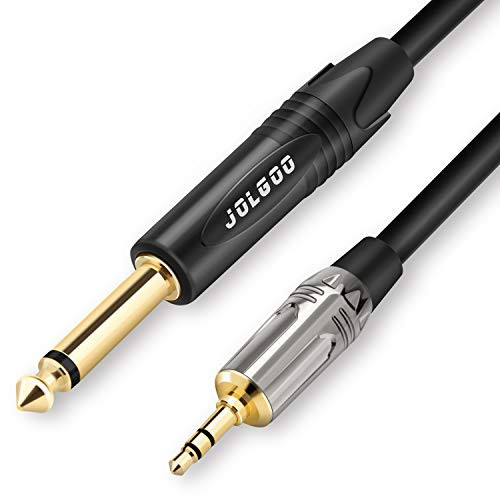 1/4" TS to 3.5 mm TRS Mono Interconnect Cable, 1/8 Inch TRS to Mono 1/4 Inch TS Patch Cable, 3.3 Feet - JOLGOO