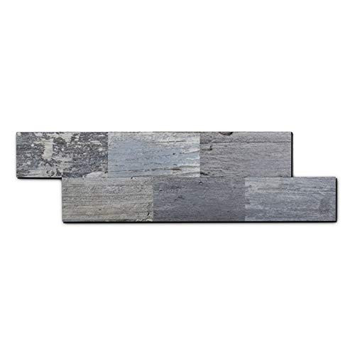 Yipscazo Peel and Stick Tile Backsplash, PVC Light Rustic Backsplash Wood Tile for Kitchen Peel and Stick (13" X 4", Sample Sheet)