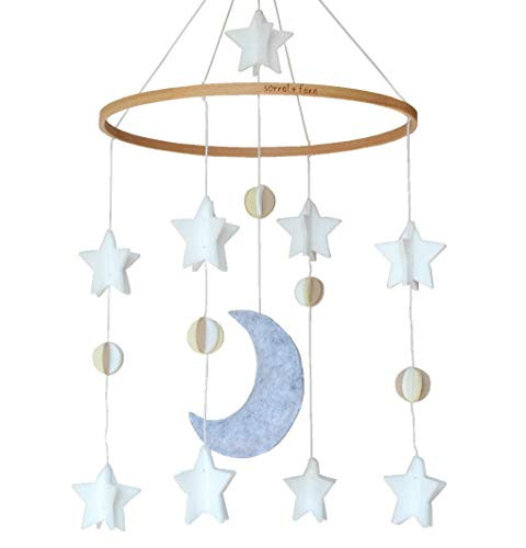 Baby Crib Mobile by Sorrel & Fern- Moon, Stars & Planets Nursery Decor | Crib Mobile
