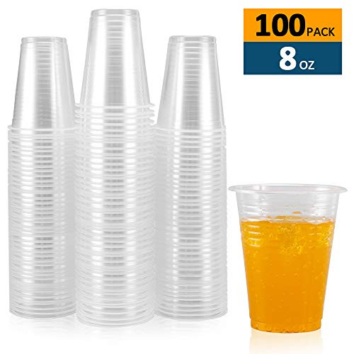 Plastic Cups, 100 Pack 8 Oz Clear Plastic Cups, Clear Plastic Cups 8 Oz Clear Cups, 8 Oz Clear Cups Plastic Cups Clear Plastic Cups Plastic Cups, Disposable Clear Plastic Cups Water Cups Plastic Cups
