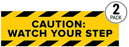 Caution Watch Your Step Sticker Signs (Pack of 2) | Workplace Safety Caution Wet Floor