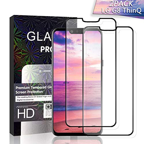 JKPNK LG G8 ThinQ Screen Protector Glass [2 Pack], Full Coverage HD Anti-Scratch [Bubble-Free] Glass Screen Protector for LG G8 ThinQ