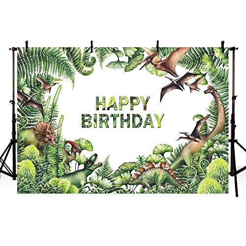 MEHOFOTO Dinosaurs Themed Photo Studio Background Safari Jungle Green Leaves Child Kid Birthday Party Decoration Banner Backdrop for Photography 7x5ft MEHOFOTO Dinosaurs Themed Photo Studio Background Safari Jungle Green Leaves Child Kid Birthday Party Decoration Banner Backdrop for Photography 7x5ft