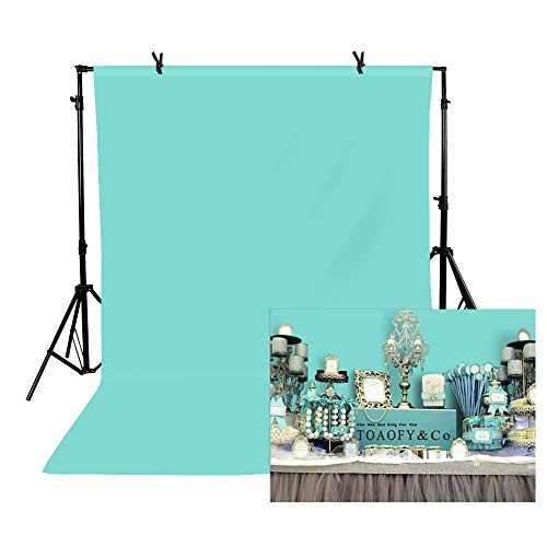 TOAOFY Tiffany Blue Backdrop 5x7ft TifnyBlue Photo Studio 100 Percent Pure Muslin Collapsible Backdrop Background for Photography Video and Television TAY006