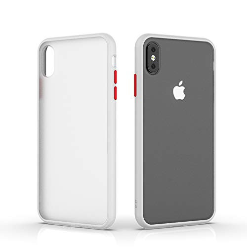 VanessaUS iPhone Xs Max Matte Case Translucent Matte Back with Soft Edges Shockproof and Anti-Drop Protection Cover Frosted Case for Apple iPhone Xs Max 6.5 inch White