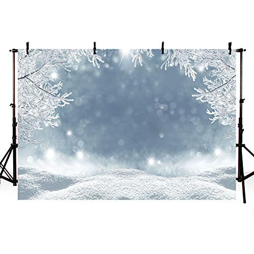 MEHOFOTO Winter Wonderland Landscape Backdrop Snow Scene Ice Pine Tree Bokeh Photography Background Decoration Photo Studio Props 7x5ft