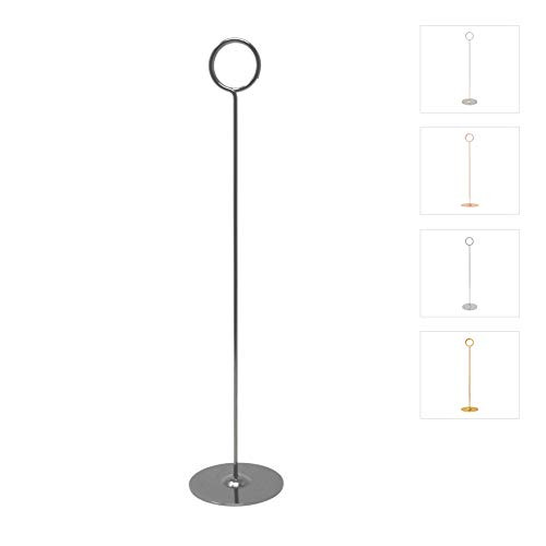 Gray Bunny Place Card Holder, 12 in Tall, 12 Pack, Nickel Black, Table Cardholder Tabletop Menu Holder Harp-Clip Number Holder Recipe Holder Reserved Card Holder, for Restaurants and Weddings
