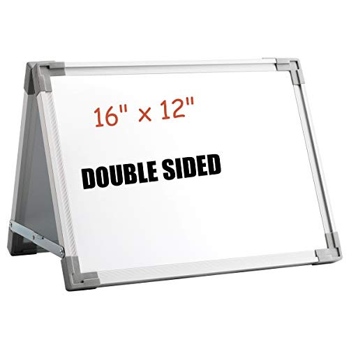 Marble Field 16"x12" Magnetic Desktop Whiteboard Easel, Dry Erase Foldable Tabletop Double Sided White Board, Portable Whiteboard Reminder Board