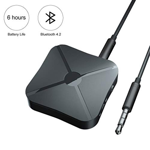 Bluetooth 4.2 Adapter Bluetooth Transmitter Receiver 2-in-1 Wireless 3.5mm aptX Low Latency Adapter for TV/Home Sound System for Single Bluetooth Signal Device