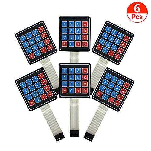 Organizer 6pcs Arduino Keypad, 4x4 Universial 16 Key Switch Keypad Keyboard for Arduino DIY Starter Kit