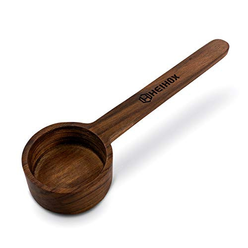 Long Handle Coffee Scoop - Heihox Wooden Coffee Measuring Spoon In Black Walnut, Coffee Spoon for Ground Beans or Tea, Coffee Scoop 2 Tablespoon, 10g Long Handle Coffee Scoop - Heihox Wooden Coffee Measuring Spoon In Black Walnut, Coffee Spoon for Ground Beans or Tea, Coffee Scoop 2 Tablespoon, 10g