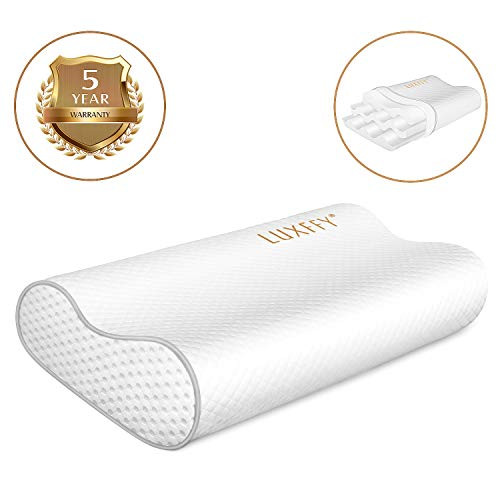 LUXFFY Memory Pillow, Adjustable Sandwich Memory Foam Pillow for Sleeping, Cervical Pillow for Neck Pain, Orthopedic Contour Pillow for Back, Stomach, Side Sleepers, CertiPUR-US