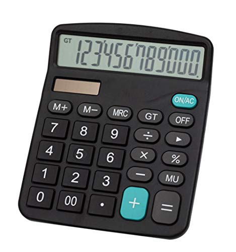 Meichoon Calculator 12 Digit Display Solar Battery Dual Power Financial Dedicated Calculator Large Standard Function Desktop Business Calculator Multifunctional Calculating Machine KA08 Black