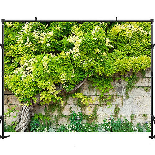 Allenjoy 7x5ft Spring Backdrop Green Wisteria Spring Backdrops for Photography Brick Wall Spring Backdrops for Photoshoot Spring Decorations for Party