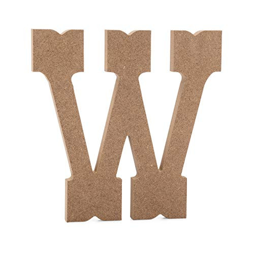 6" Western Wooden Letter W - JoePaul's Crafts Premium MDF Wood Wall Letters (6 inch, W)