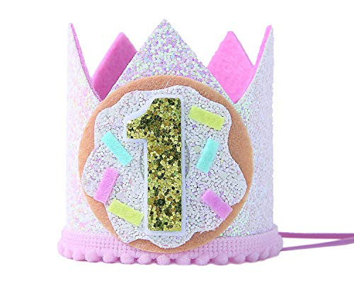 First Birthday Hat for Donut Party - Donut Birthday Crown for Photo Booth Props and Backdrop Cake Smash, Best Donut Party Supplies for Kids First Birthday Hat for Donut Party - Donut Birthday Crown for Photo Booth Props and Backdrop Cake Smash, Best Donut Party Supplies for Kids