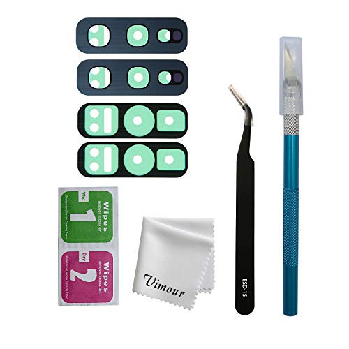 Vimour 2 Pieces OEM Rear Camera Glass Lens Replacement for Samsung Galaxy S10e G970U (All Carriers) with Pre-Installed Adhesive and Repair Toolkit (Blue)