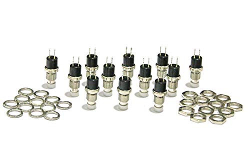 RuoFeng 12Pcs 1A 250V AC 2 Pins SPST Momentary Mini Push Button Switch Normal Open (White)